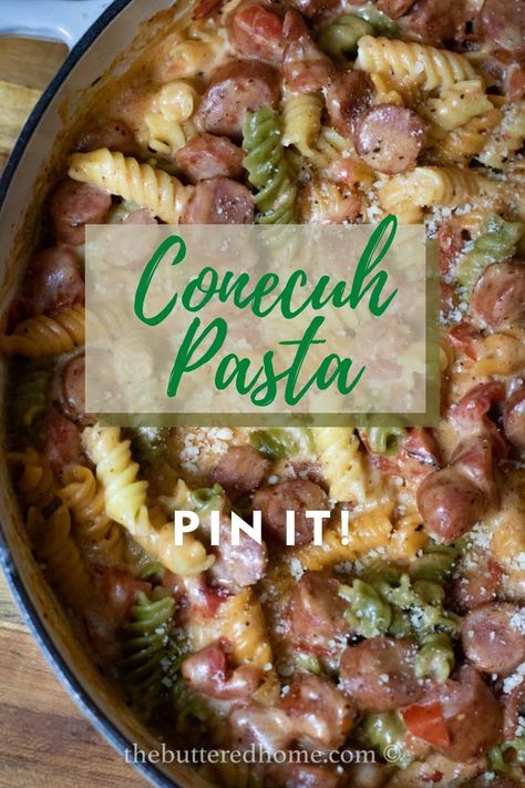 Conecuh Sausage Pasta, Recipes With Conecuh, Conecuh Recipes, Conecuh Sausage Recipes Dinners, Conecuh Sausage Recipes, Conecuh Sausage, Sausage Pasta Recipes, Main Dish Casseroles, Cooked Pasta