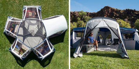 This 20-Person Tent Has Sleeping ‘Rooms,’ So Everyone in Your Family Will Be Comfortable 20 Person Tent, 12 Person Tent, 10 Person Tent, Tents For Camping, 8 Person Tent, Toddler Boy Room Decor, Tent Set Up, Screen Room, Cabin Tent