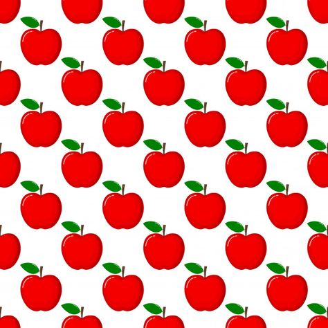 Apple Pattern Illustration, Apple Fruit Wallpaper, Apples Background, Princess Sofia Cupcakes, Red Apple Art, Apple Background, Apple Pattern, Early Childhood Learning, Fruit Summer