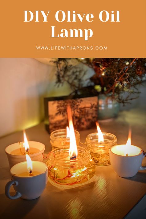 wire. Let Olive Oil Candles Diy, Oil Lamps Diy, Diy Olive Oil, Homemade Candle Wax, Olive Oil Candle, Oil Candles Diy, Table Centerpieces For Home, Picture Frame Crafts, Homemade Oil