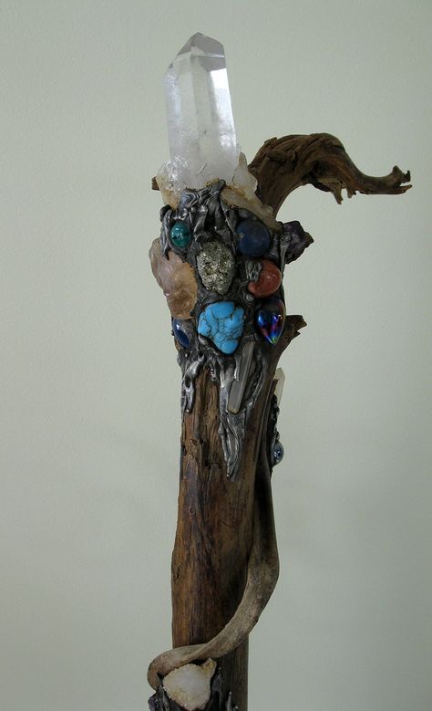 Wizard Staff, Walking Staff, Hiking Staff, Attention Grabber, Wizard Wand, Wooden Walking Sticks, Walking Sticks And Canes, Quartz Gemstones, Canes & Walking Sticks