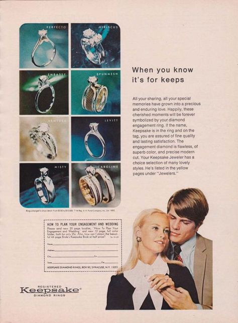 Related image Watch Advertising, 1960s Wedding, Vintage Wedding Ring, Vintage Wedding Photos, Old Rings, Paper Ring, Old Advertisements, Jewelry Watch, Jewelry Ads