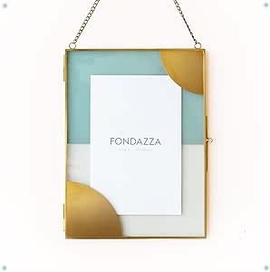 FONDAZZA 4x6 Wall Hanging Picture Frame, Gold Brass Decor, Glass backing with Color Print, Vertical/Portrait Only, Floating Photo Frame (Subtle Green) Clip Picture Frame, Unique Picture Frames, Brass Picture Frames, Hanging Picture Frames, Elegant Frame, Brass Decor, Small Photos, Hanging Pictures, Picture Frame Wall