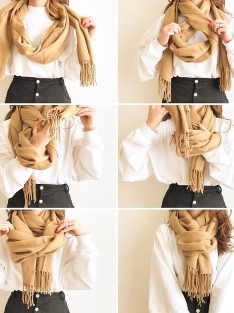 Geek Outfit, Simpul Dasi, How To Wear A Blanket Scarf, Ways To Tie Scarves, Tie A Scarf, Mode Tips, Ways To Wear A Scarf, Wear A Scarf, How To Wear A Scarf