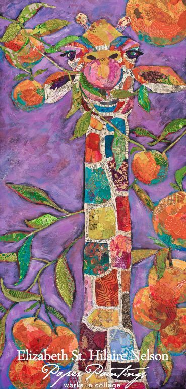 Elizabeth St. Hilaire Nelson  Tangerine Dream Tangerine Dream, Giraffe Art, A Giraffe, Art Print Display, Arte Animal, Dream Art, Paper Collage, Art Plastique, Art Quilts