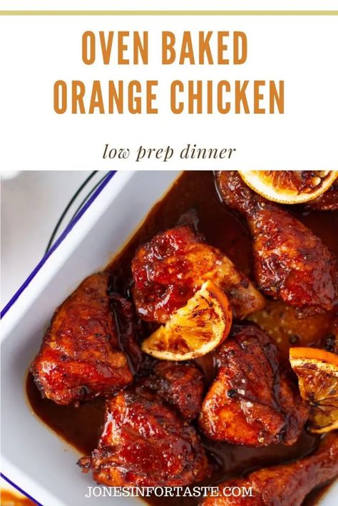 This easy baked orange chicken is a delicious dinner option that is quick and easy to prepare. With juicy chicken pieces in a sticky orange sauce it is simple and flavorful. Orange Chicken Thighs Recipe, Oven Baked Orange Chicken, Orange Chicken Breast Recipe, Baked Orange Chicken Recipe, Orange Chicken Thighs, Pork Wonton Recipe, Chicken Pieces Recipes, Baked Orange Chicken, Orange Baking