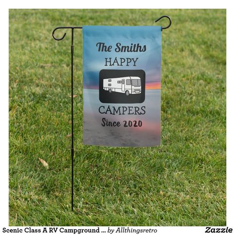 Scenic Class A RV Campground Flag Ocean Bkgd Metal Flag, Class A Rv, Rv Campgrounds, Class C Rv, Scene Background, Rv Accessories, Rv Decor, Toy Hauler, Fifth Wheel