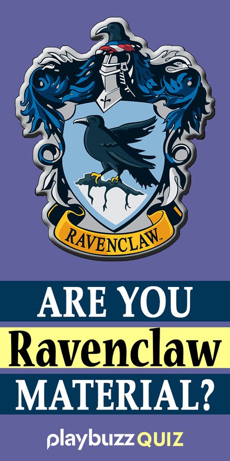 Are You Ravenclaw Material? Ravenclaws are known to be very witty and intelligent. Are you destined to belong to the geeks of Hogwarts? Take this quiz to find out! *********** Playbuzz Quiz Quizzes Personality Quiz Harry Potter Quiz Buzzfeed Quiz JK Rowling Luna Lovegood Cho Chang Sorting Hat Ravenclaw Facts, Ravenclaw X Slytherin, Ravenclaw Personality, Ravenclaw Quiz, Harry Potter Quiz Buzzfeed, Helena Ravenclaw, Sorting Hat Quiz, Harry Potter Character Quiz, Hogwarts Houses Quiz