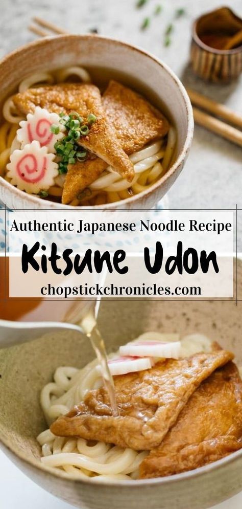 Kitsune Udon, Japanese Noodle Dish, Udon Recipe, Udon Noodle Soup, Sweet Soy Sauce, Deep Fried Tofu, Japanese Street Food, Japanese Noodles, Fried Tofu