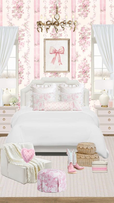 Girly love shack fancy inspired bedroom inspo! Room Wishlist, Fancy Bedroom, Dream Bedroom Inspiration, Inspired Bedroom, Classy Bedroom, Love Shack Fancy, Dorm Room Inspiration, Girly Room, Preppy Room