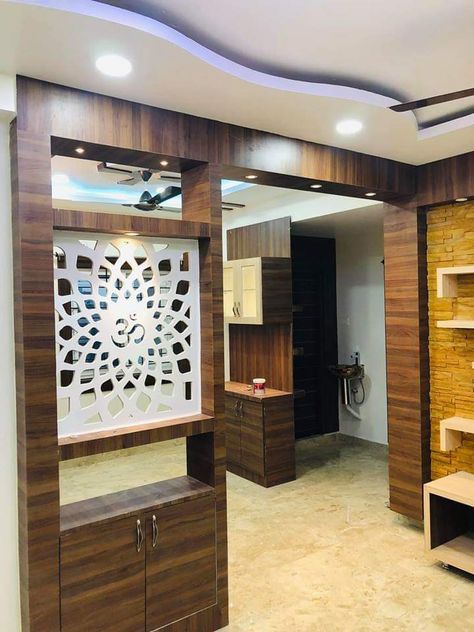 #partion you wan't see more design open my Pinterest profile and follow me on Pinterest thank you Wall Panaling Designs, Panaling Designs, Hall Partition, False Ceiling Living Room, Living Room Divider, Hall Interior Design, Pooja Room Door Design, Wardrobe Interior Design, Pooja Room Design