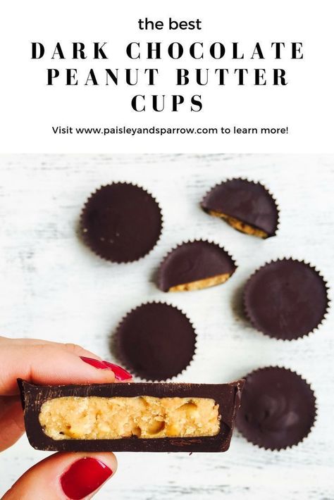 Healthy Dark Chocolate Desserts, Dark Chocolate Desserts, Peanut Butter Dessert Recipes, Healthy Peanut Butter Cups, Homemade Dark Chocolate, Peanut Butter Cups Recipe, Dark Chocolate Recipes, Dark Chocolate Peanut Butter, Healthy Dark Chocolate