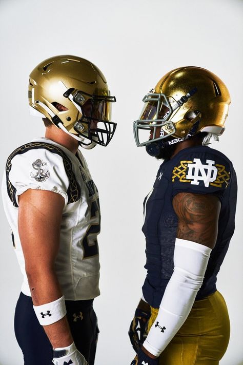 (19) Under Armour on X: "A rivalry forged in history. ☘️⚓️ @ndfootball and @navyfb will kick off the college football season at the Aer Lingus Classic in Dublin wearing custom uniforms. @FightingIrish @NavyAthletics https://t.co/8urHIOMBka" / X Cfl Football, College Football Uniforms, Aer Lingus, Navy Football, College Football Season, Custom Uniform, Notre Dame Football, Football Uniforms, Football Photos