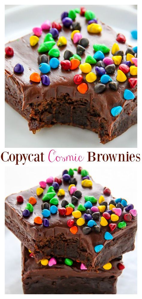 Fudgy Homemade Brownies, Frosted Brownies, Rainbow Chocolate, Cosmic Brownies, Baker By Nature, Brownie Frosting, Homemade Brownies, Fudgy Brownies, Creamy Chocolate