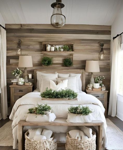 Bedroom Decor Ideas Cozy, Cozy Farmhouse Bedroom Ideas, Farmhouse Bed And Breakfast, Rustic Farmhouse Bedroom Ideas, Farmhouse Chic Bedroom, Cozy Farmhouse Bedroom, Farmhouse Guest Bedroom, Rustic Farmhouse Bedroom, Farmhouse Bedroom Ideas