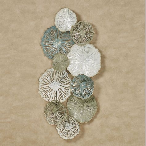 Circle Collage, Collage Sculpture, Abstract Metal Wall Art, Metal Wall Sculpture, Coastal Wall Art, Metal Wall Clock, New Wall, Blue Ivory, Metal Artwork