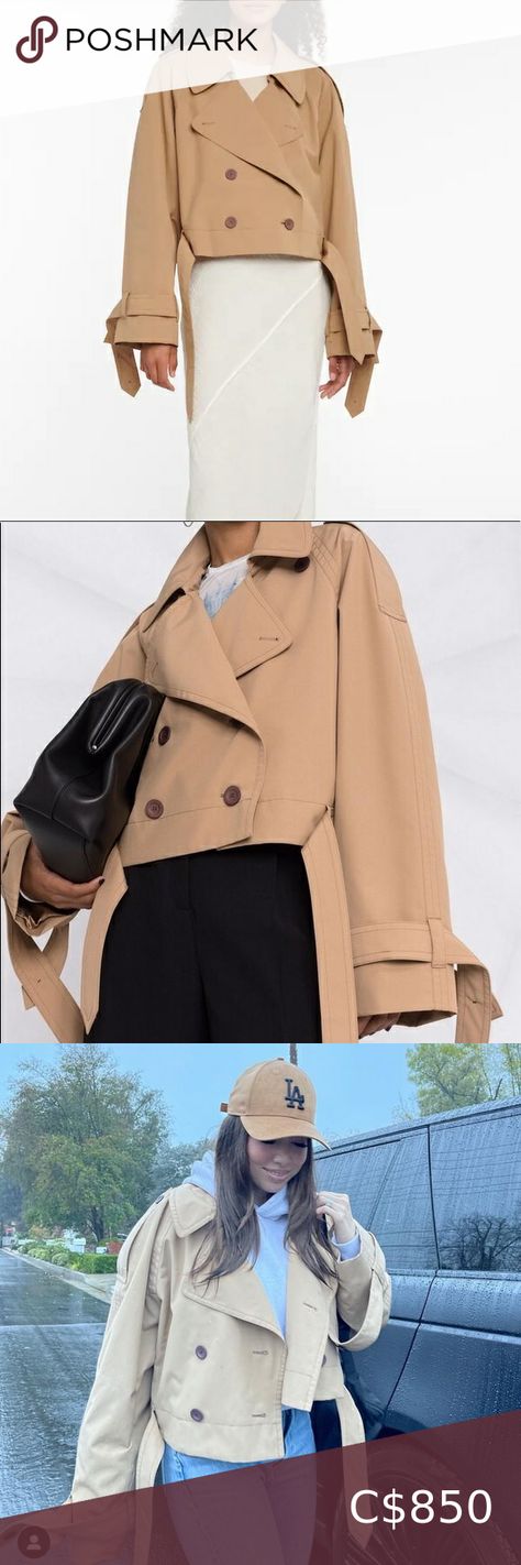 Acne Studios Cropped Trench Jacket Cropped Trench Coat, Trench Jacket, My Money, Double Breasted, Duster Coat, Camel, Trench Coat, Bell Sleeve Top, The Way