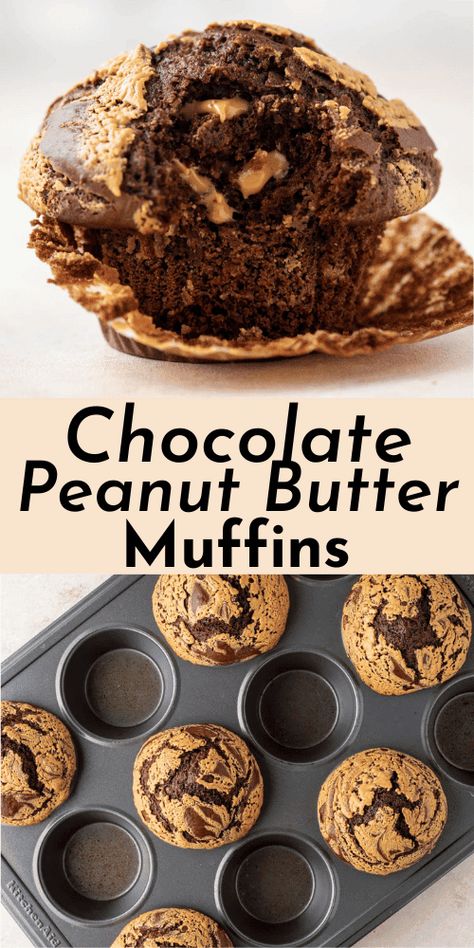 Peanut Butter Muffins Recipes, Chocolate Peanut Butter Muffins, Butter Muffins, Peanut Butter Muffins, Bakery Style Muffins, Moist Muffins, Muffins Recipes, Muffin Tops, Homemade Muffins