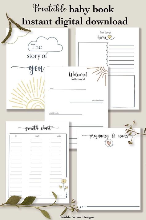 Baby Journal Book Free Printable, Baby Memory Book Diy, Baby Book Page Ideas, Baby Record Book Ideas, Newborn Scrapbook Ideas, Baby Memory Book Ideas, Diy Baby Book Ideas, Baby Book Ideas Scrapbook, Baby Album Ideas