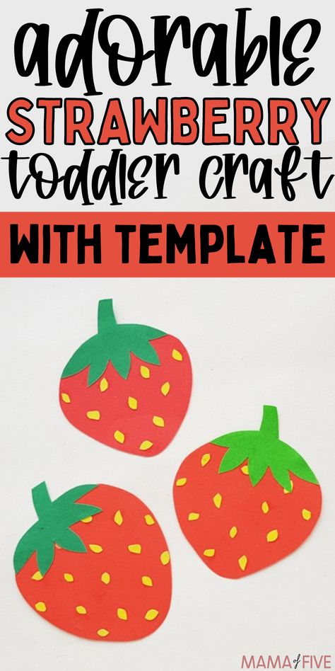 Are you looking for a fun craft all about strawberries? This toddler craft is one of the best! Strawberry Crafts For Toddlers, Strawberry Crafts Preschool, Strawberry Crafts For Kids, Strawberry Craft, Strawberry Printable, February Lesson Plan, Strawberry Crafts, February Lessons, June Crafts