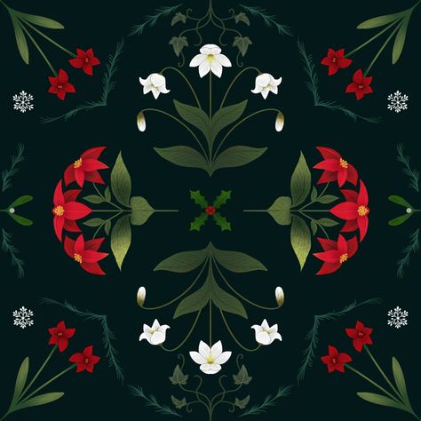 WINTER FLOWERS 🌹 for #jehanestwelvedays! Christmas rose (hellebore), amaryllis and poinsettia 🥀 Patterns are something I find challenging so I went simple for this one. I quite like an understated Christmas print so I made some quick mockups! Tag us with your #jehanestwelvedayswinterflowers ❤️ Your J-Team co-hosts are: @jehane_ltd @bonbiforest @illustrationsbymajali @emmagrant_illustrator @traceyenglish @catherinerowedesigns @meghannrader @bex_parkin @katherinequinnillustration @kate... Vintage Christmas Floral Illustration, Christmas Flowers Illustration, Poinsettia Illustration, Christmas Plants, Christmas Rose, Winter Flowers, Christmas Flowers, Flower Graphic, Plant Pattern