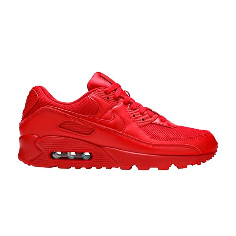 Check out the Air Max 90 'Triple Red' on GOAT Red Nike Shoes, Air Max Nike, Air Max Shoes, Nike Shoes Air Max, Red Nike, Mens Nike Air, Nike Air Max 90, Adidas Nike, Mens Shoes Sneakers