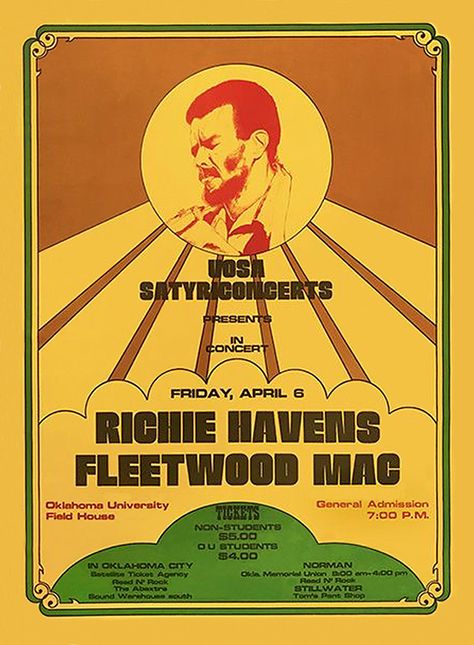 Rock And Roll Posters, Gig Posters Design, Alternative Posters, Richie Havens, Artist Posters, Cd Album Covers, Peter Green, Norman Oklahoma, 1960s Music