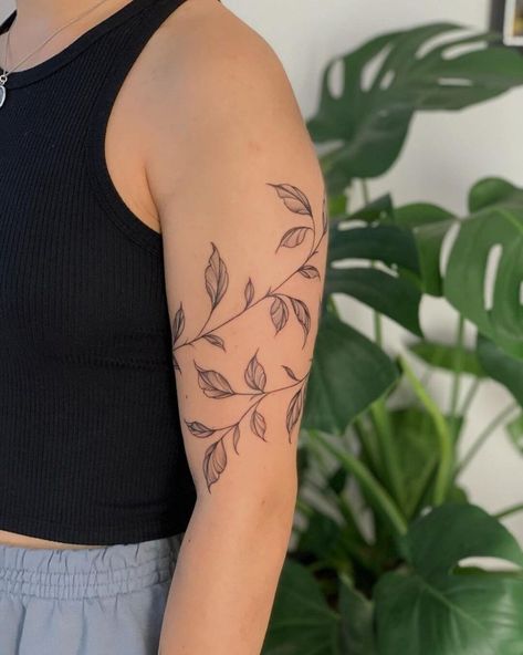 #Tattoos,Vine Tattoo Floral Vine Tattoos Arm, Vines Bicep Tattoo, Sleeve Leaves Tattoo, Tattoo Leaves Vine, Tulip Half Sleeve Tattoo, Vine With Flowers Tattoo Sleeve, Vine Wrap Sleeve Tattoo, Back Tattoo Botanical, Vine Tattoo Bicep