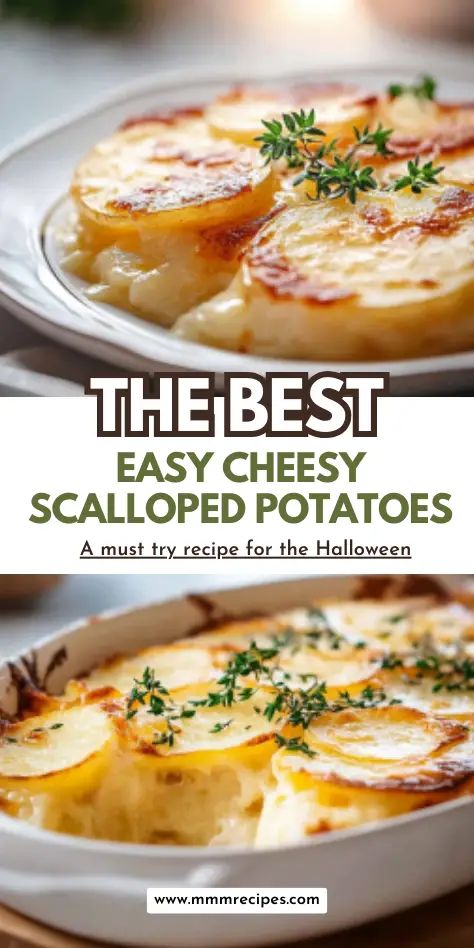 Cheesy Scalloped Potatoes are the ultimate comfort side dish! Layers of thinly sliced potatoes baked in a rich, creamy sauce with melted cheddar cheese make this dish irresistible. Whether for a holiday feast or a cozy family meal, this make-ahead recipe is sure to be a hit. Save this pin and bring a touch of cheesy goodness to your table! Make Ahead Scalloped Potatoes, Easy Cheesy Scalloped Potatoes, Thanksgiving Turkey Dinner, Cheesy Scalloped Potatoes, Traditional Thanksgiving Recipes, Potatoes Baked, Layered Potato, Scalloped Potatoes Cheesy, Thanksgiving Cooking