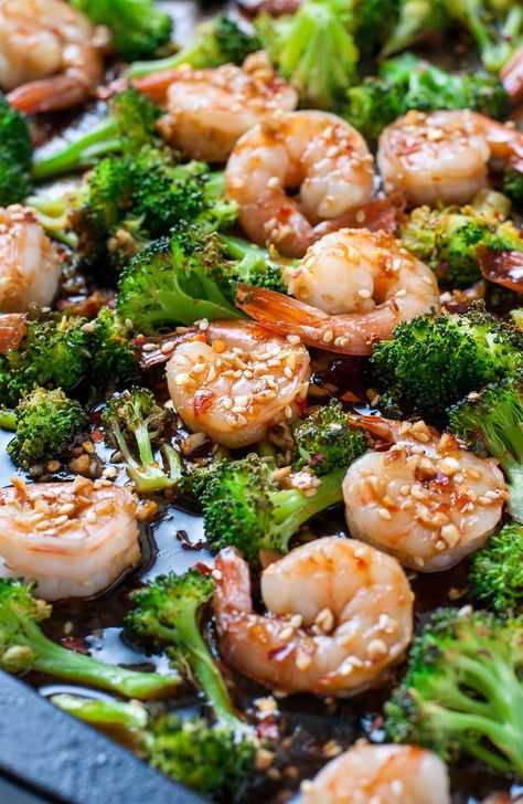 Honey Garlic Shrimp And Broccoli, Garlic Shrimp And Broccoli, Honey Garlic Shrimp, Easy Sheet Pan Dinners, Sheet Pan Suppers, Sheet Pan Dinners Recipes, Shrimp And Broccoli, Recipe Sheets, Shrimp Recipes For Dinner