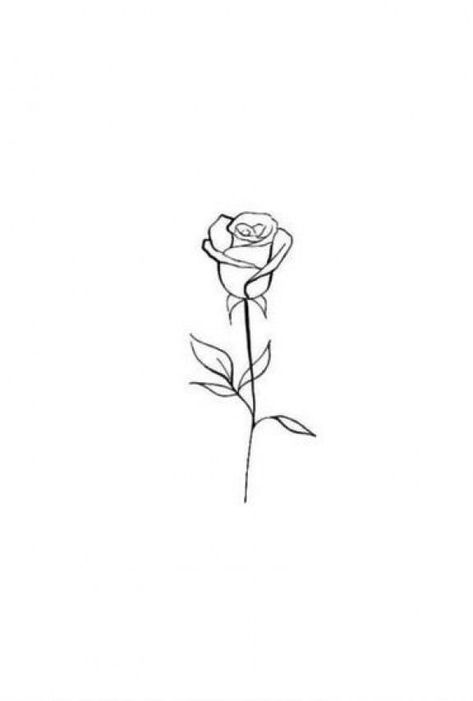 Rose Outline Tattoo, Little Rose Tattoos, Rose Tattoo Stencil, Single Rose Tattoos, Simple Rose Tattoo, Rose Outline, Rose Drawing Tattoo, Tato Henna, Rose Sketch