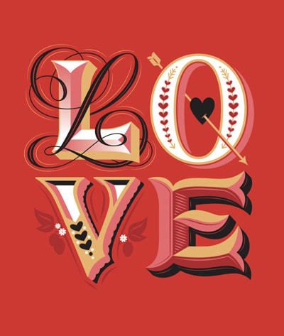 Veerle's Blog 4.0 | Inspiration Homepage Louise Fili, Jessica Hische, Valentines Illustration, The Word Love, Hand Lettering Inspiration, Cool Typography, Word Love, Types Of Lettering, Typography Letters