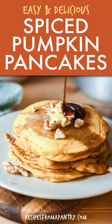 This Pumpkin Pancakes Recipe is full of amazing fall flavor! Easy to make with a handful of affordable everyday pantry ingredients, these pumpkin spice pancakes are just the thing for easy weekday breakfasts, lazy Sunday brunches, and my personal favorite - breakfast for dinner! You can even whip up a batch ahead of time when tackling your weekly meal prep. Click through to get this awesome pumpkin pancakes recipe!! #pancakes #pumpkinpancakes #easybreakfastrecipes #fallrecipes #pumpkinspice Pumpkin Pancakes Recipe, Pumpkin Pancakes Easy, Pumpkin Spice Pancakes, Weekday Breakfast, Pumpkin Pancake Recipe, Pumpkin Pancakes, Pancakes Easy, Meal Prep For The Week, Spice Recipes