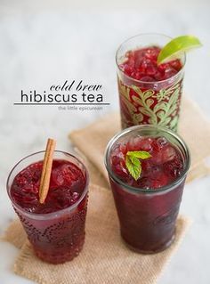 Cold Brew Hibiscus Tea (agua de jamaica)...can't wait for Roselle to bear more because I'm out! Types Of Drinks, Iced Tea Recipes, Tea Cocktails, Hibiscus Tea, Brewing Tea, Tea Recipes, Refreshing Drinks, Cold Brew, Mocktails