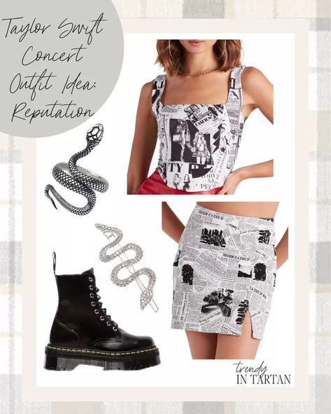 Taylor Swift Concert Outfit Idea, Reputation Snake, Taylor Swift Concert Outfit, Dr Martens Jadon, Taylor Swift Tour Outfits, Swift Tour, Taylor Swift Outfits, Snake Jewelry, Taylor Swift Concert