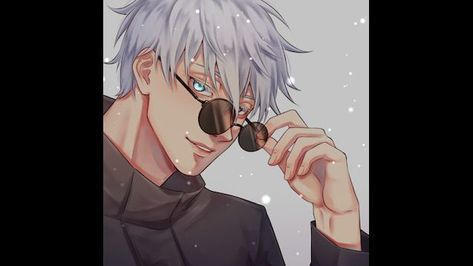 Guy With Sunglasses, Anime Male, Dark Sunglasses, Silver Grey Hair, Shades Sunglasses, Grey Hair, Jujutsu, White Light, Anime Guys