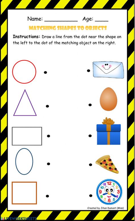 Shapes Matching, Shape Worksheets For Preschool, Shapes Worksheet Kindergarten, Shape Activities Preschool, Shapes Kindergarten, Matching Worksheets, Preschool Math Worksheets, Kids Worksheets Preschool, Alphabet Worksheets Preschool