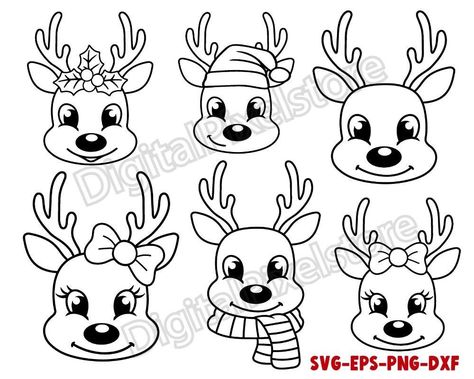 How To Draw A Reindeer Face, Raindeer Drawing Cartoon Face, Raindeer Drawing Silhouette, Reindeer Face Template Free Printable, Raindeer Drawing Cartoon, Reindeer Face Drawing, How To Draw A Reindeer, Reindeer Face Template, Reindeer Drawing Easy