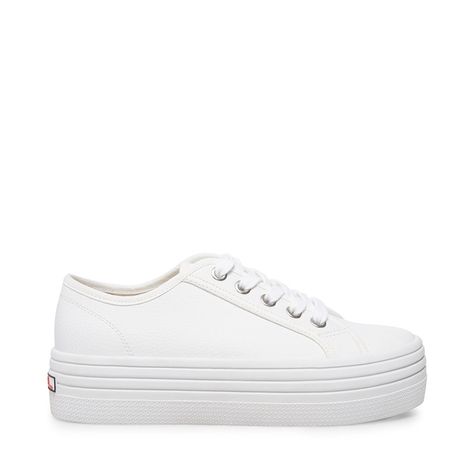 steve madden plattform sneakers Dress And Denim Jacket, White Fashion Sneakers, White Platform Sneakers, Flatform Sneakers, Steve Madden Store, White Platform, Women Helping Women, Designer Sneakers, Platform Sneakers