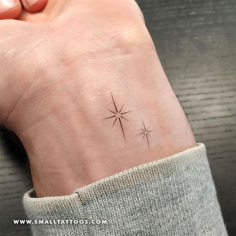 North Star Couple Temporary Tattoo (Set of 3) – Small Tattoos Herz Tattoo Klein, North Star Tattoos, Zwilling Tattoo, Star Couple, Small Star Tattoos, Sky Tattoos, Monster Tattoo, Star Tattoo Designs, Star Tattoo