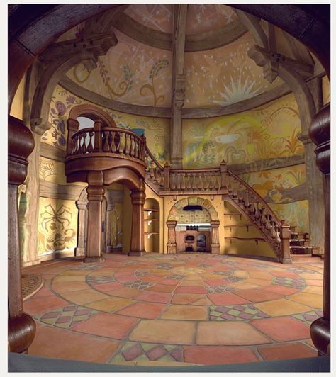 Tangled Rapunzel Tower Inside, Inside Rapunzel Tower, Rapunzels Tower Inside, Rapunzel Tower Interior, Repunzal Tangled Aesthetic Room, Rapunzel Aesthetic Bedroom, Rapunzel Original Design, Disney Home Aesthetic, Rapunzel Inspired Room