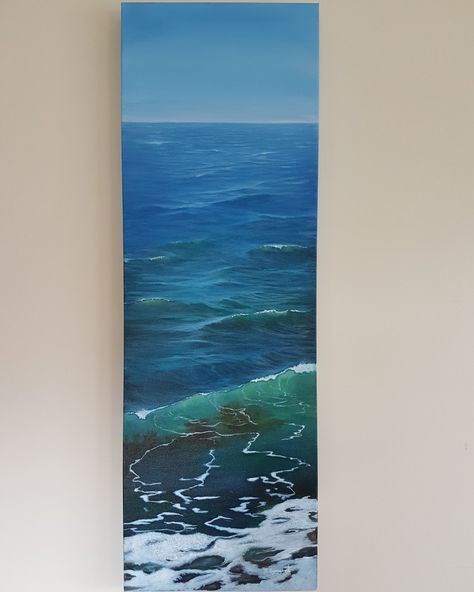 Vertical Painting Ideas, Long Canvas Painting, Long Canvas Painting Ideas, Waves Painting, Abstract Tree Painting, Canvas Painting Ideas, Black Art Painting, Landscape Paintings Acrylic, Landscape Art Painting