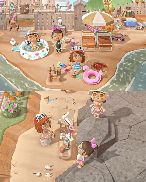 Beach days 🏄‍♀️ 🎨 Thank you @acnhtreasureisland Animal crossing new horizons ACNH Nintendo switch wholesome gaming cozy design beach town tropical cottagecore island idea inspiration aesthetic cosy decor build inspo game photography cute villagers small town vibes happy friendship towncore surf summer #acnh #acnhdesigns #crossingcreations #nookspiration #acnhcommunity #acnhinspo #acnhidea #acnhinspiration #animalcrossing #animalcrossingnewhorizons Animal Crossing Aesthetic Island Ideas, Acnh Summer Island, Animal Crossing Aesthetic Island, Animal Crossing Summer, Acnh Beach Ideas, Tropical Cottagecore, Acnh Themes, Cosy Games, Game Photography