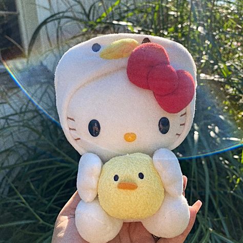 •Authentic Sanrio Plush •Lovely Cute Hello Kitty with Chick Suit •Hoodie is removable •Rare Find -ONLY SEEN TWO OF THESE LISTED •Pre-Owned- Great Condition Rare Hello Kitty, Sanrio Plush, Cute Hello Kitty, Hello Kitty Sanrio, Duck Cloth, Room Inspiration, Hello Kitty, Kitty, Easter