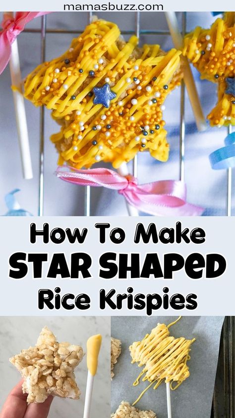 star rice krispies Star Rice Krispie Treats, Magic Party Food, Shaped Rice Krispie Treats, Two The Moon Party, Magic Party Theme, Twinkle Twinkle Little Star Party, Two The Moon, Star Shaped Cookies, Magic Party