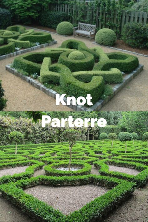 Parterre and knot gardens are both symmetrical and patterned ways of introducing interest. ... A Parterre created by Hall Landscaping & Design Norfolk. Knot gardens are different in that the hedges undulate as if woven under the crossing hedge whereas parterre hedges remain at a constant height. Knot Gardens Design, Buxus Hedge Front Garden, Parterre Garden Small, Maze Garden Design, Garden Maze Design, Knot Garden Design Ideas, Parterre Garden Design, Maze Landscape, Knot Garden Design