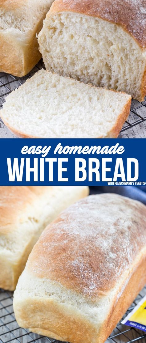 Easy White Bread, Easy White Bread Recipe, The Perfect Sandwich, Perfect Sandwich, Homemade White Bread, White Bread Recipe, Homemade Bread Recipes Easy, Sandwich Bread Recipes, Yeast Bread Recipes