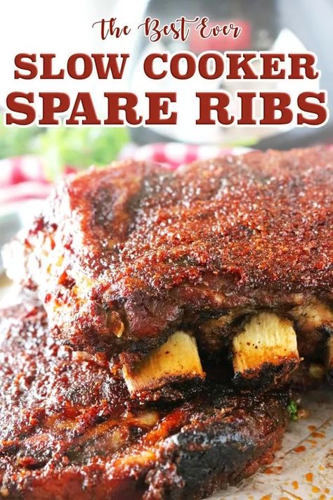 Spare Ribs Recipe Crockpot, Crock Pot Spare Ribs Recipe, How To Cook Spare Ribs In Crock Pot, Crockpot Spare Ribs Recipes, Crockpot Spareribs Slow Cooker, Spare Rib Recipes Crockpot, Spare Ribs In Crockpot Recipe, Pork Spare Ribs Recipe Crockpot, Ribs In Slow Cooker Recipe