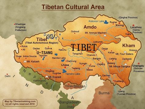 Tibet (808) | by Holy Tibet Tibet Map, India World Map, Tibet Travel, Lijiang, Four Sisters, Dream Places, Europe Map, Lhasa, Tibetan Buddhism