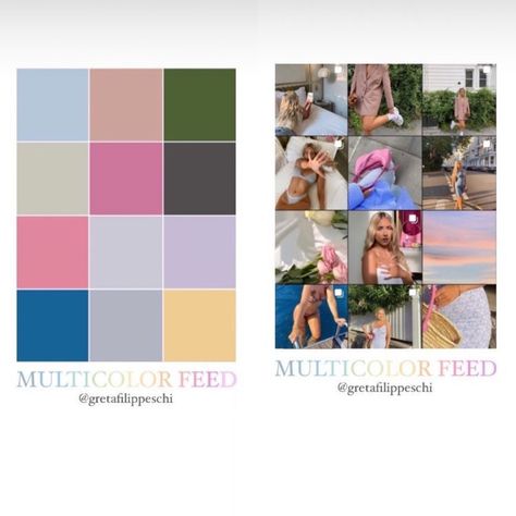 Color Theme Instagram Feed, Insta Posts For Business, Summer Instagram Feed Template, Color Schemes Instagram Feed, Instagram Feed Color Palette Summer, Insta Color Theme, Types Of Instagram Feeds, Feed Planner Instagram, Color Palette For Instagram Feed